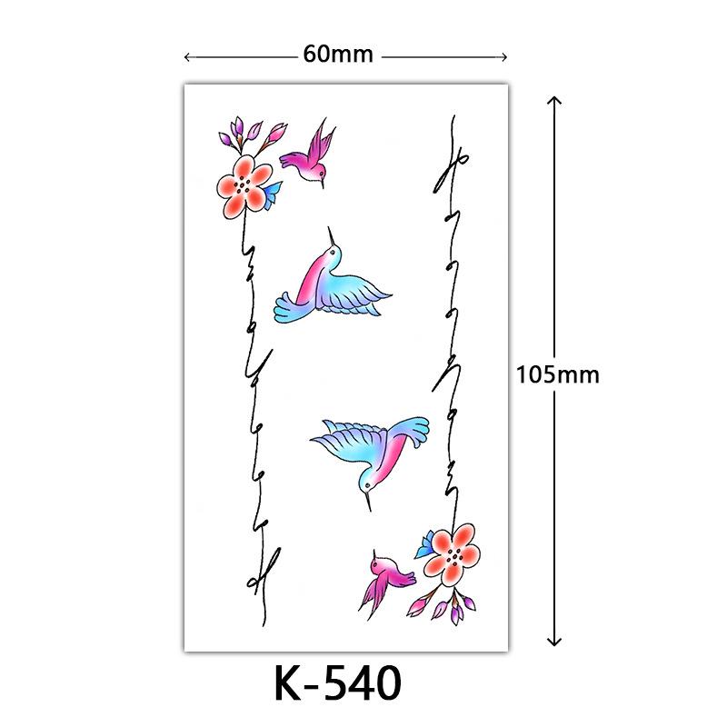 Waterproof Tattoo Stickers: English Letters, Flowers & Butterfly Sketches