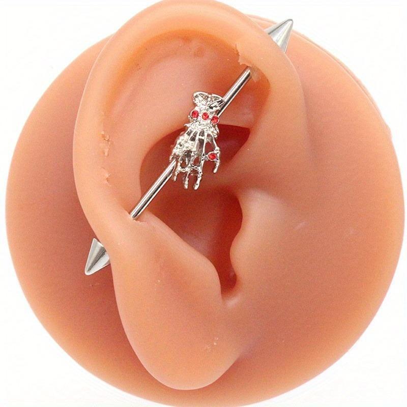 1 шт., серьги-гвоздики с черепом паука, серьги-гвоздики для ушей летучей мыши, серьги с лунным опалом, серьги-гвоздики в форме сердца, ювелирные изделия для пирсинга