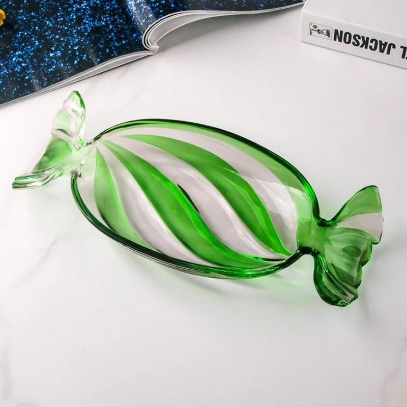 Тарелка для закусок из утолщенного хрусталя Поднос для десертов в форме конфет Блюдо для сервировки на вечеринку Рождественская декоративная посуда Праздничная сервировка