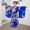 1 комплект, традиционное кимоно для девочек, пижама ярких цветов, цветочный принт павлина, легкое в ношении, удобное кимоно