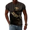 Summer Fashion Creative Image Men's T-shirt Round Collar Short Sleeve Tops Camouflage Uniform Soldier Special Forces Retro Gun
