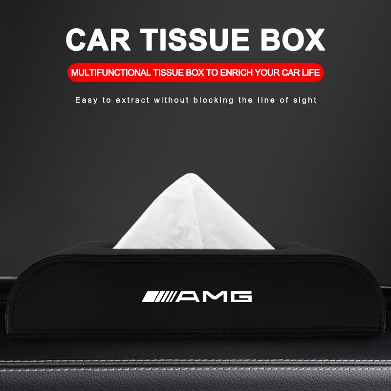 1pcs Car Tissue Box Holder Armrest Box Storage Case For Mercedes-Benz AMG C500 C200 C300 A B C E GLA CLA GLK GL ML GLE W204 W205 W203 W211 W212 W213