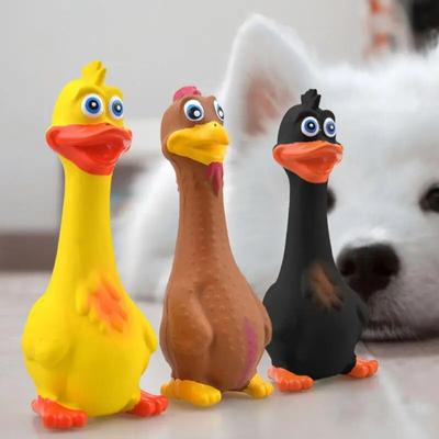 Латексные игрушки для прорезывания зубов для собак, забавная игрушка в стиле курицы
