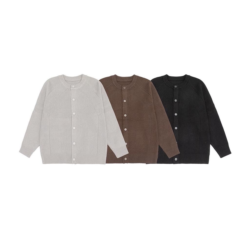 Мужской ретро-кардиган с пуговицами и круглым вырезом в японском стиле - Универсальный осенне-зимний трикотаж для пар