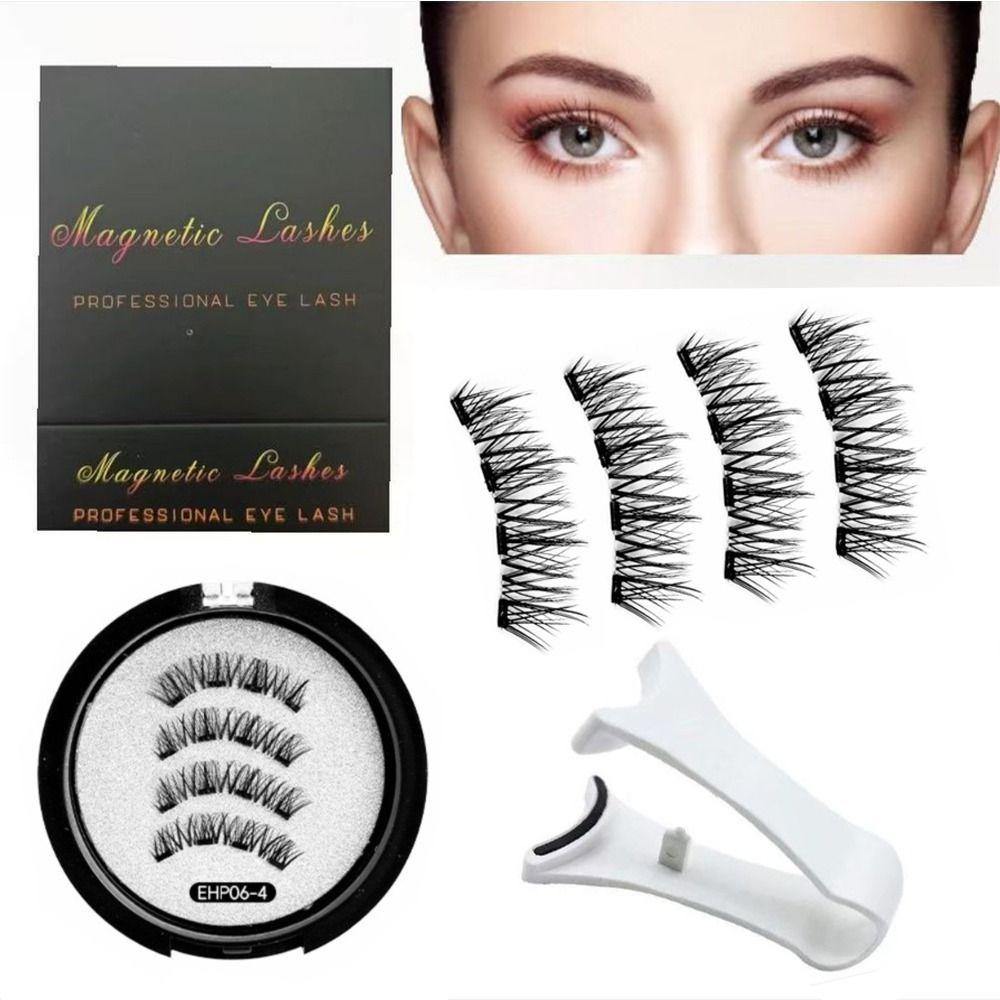 Zero Glue False Lashes 3D Beauty Eyelashes Supplies Reusable Magnetic Eyelashes Daily Use