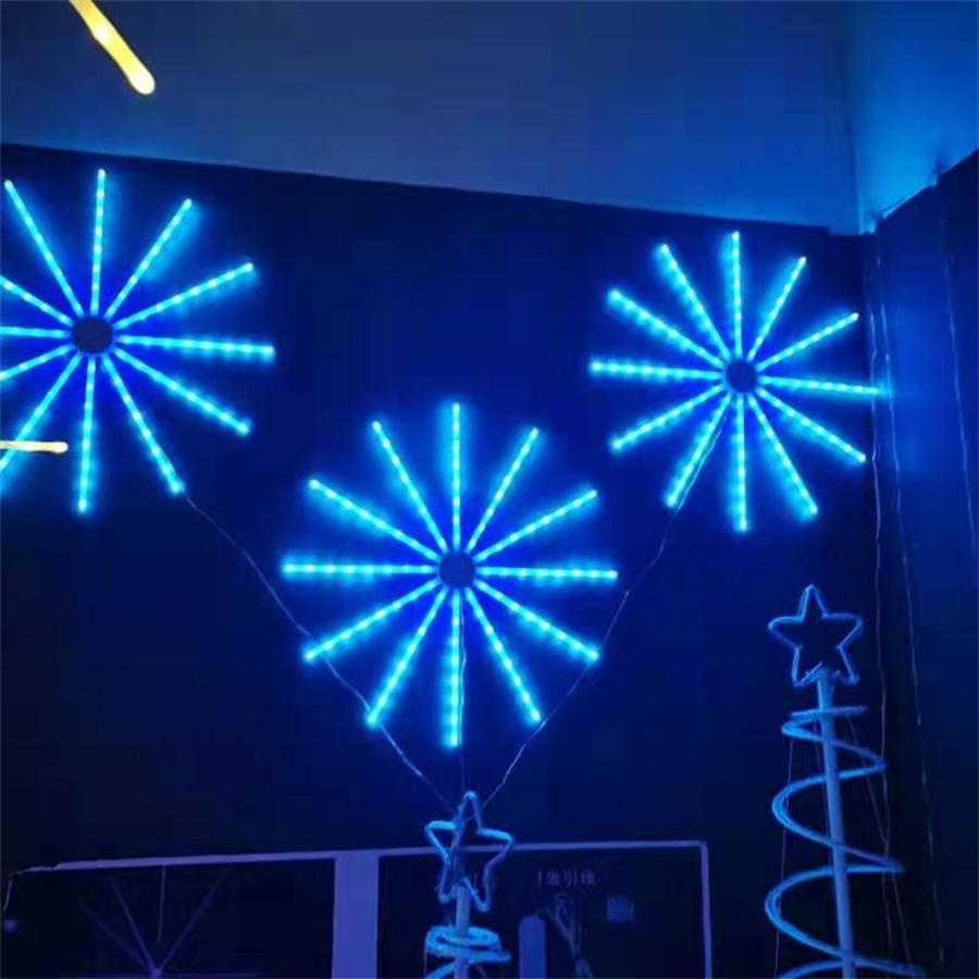 2024 New Smart Outdoor Hanging Firework Light 12 Branch 96LEDS Starburst Light with Remote for Wedding Party Patio Garden Decor