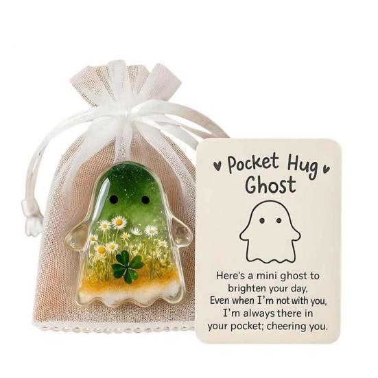 Pocket Ghost Card Pocket Hug Ghost with Encouragement Card Emotional Support Ghost Keepsake Pocket Hug Token Inspirational Gift for Friends
