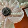Stylish Black And Pearlescent Pink Floral Hair Claw Clip For Effortless Elegance