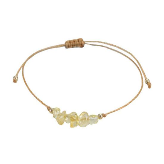 Браслет из драгоценных камней Женский Мужской Регулируемый Плетеный Кристальный Браслет Бохо Веревочка