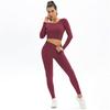 Auroth костюмы для бега женские бесшовные комплект для йоги с длинным рукавом сексуальный спортивный топ фитнес брюки спортивный костюм
