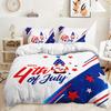 Трехпредметный красно-синий комплект постельного белья с одеялом «Подсолнух» и флагом со звездами
