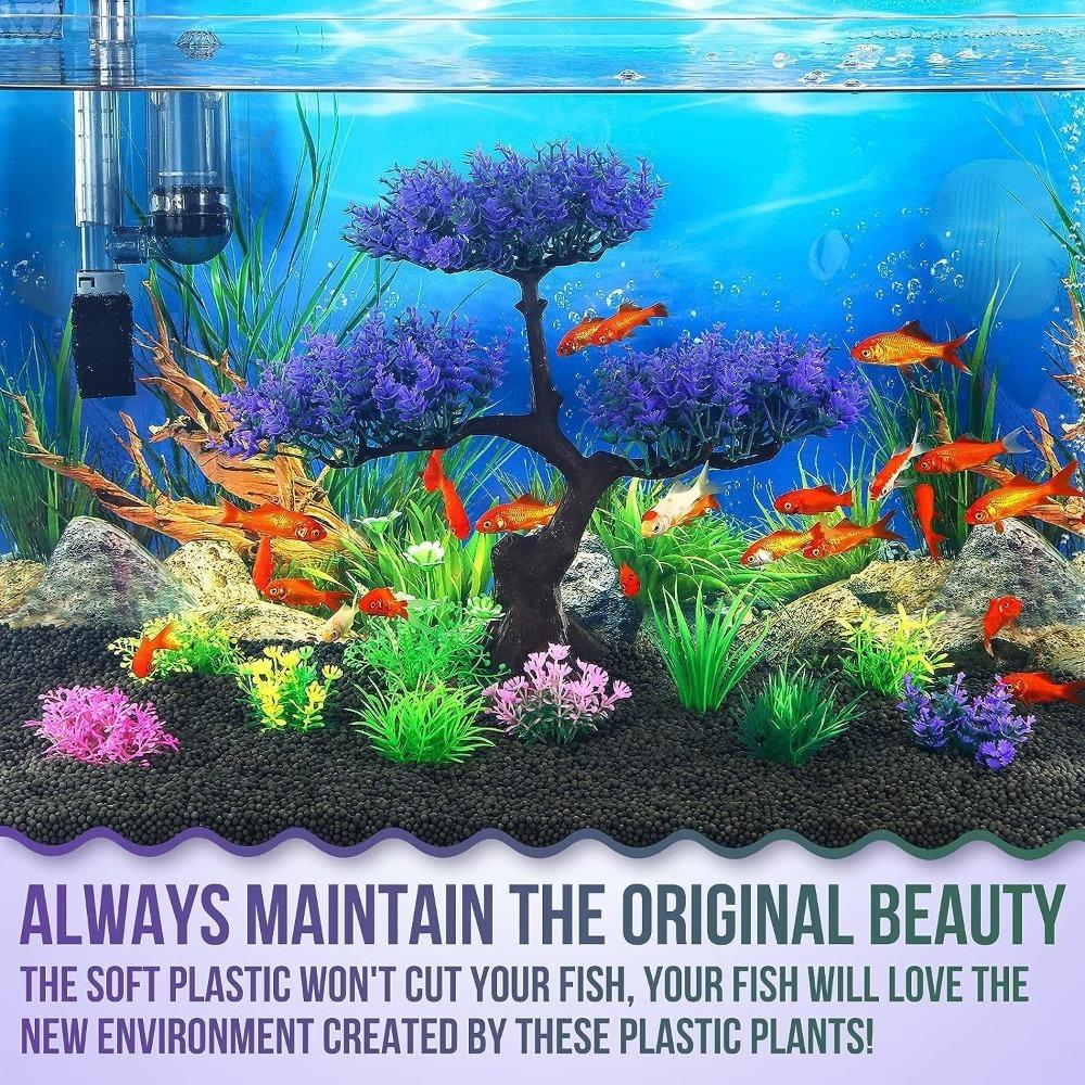 Plastic Aquarium Artificial Plants Lifelike Aquatic Plants Ornament For Goldfish Betta Fish Tank