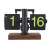Digital Flip Clock 12h Single Sided Large Numbers Automatic Retro Mechanical Flip Clock Wood Base