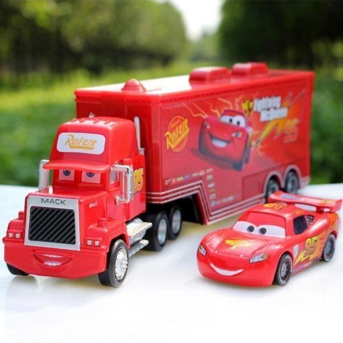 2 Pieces Toy Cars Pixar Cars # 95 McQueen And Mack Truck Model
