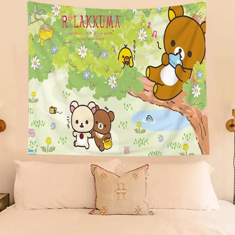 Cute Bear Cartoon Decorative Tapestry Home Wall Decoration Office Living Room Tapestry