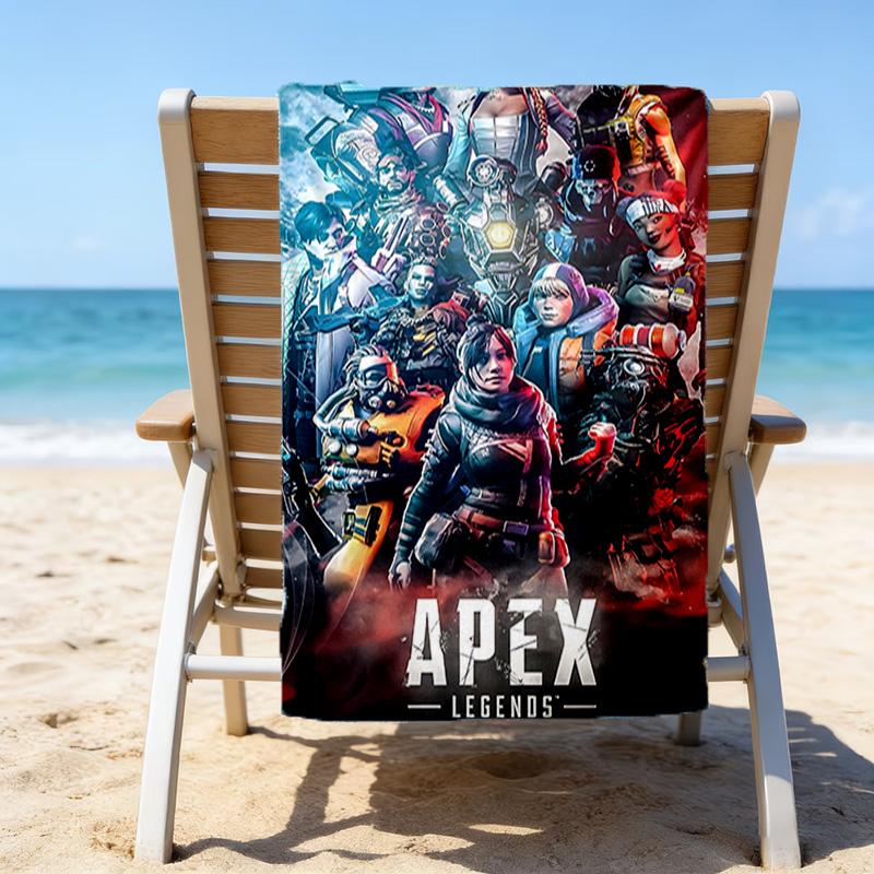1pc Apex Beach Towel, Beach and Seaside Swimming Pool Equipment, Fashion Pattern, Rectangular, Travel Essentials