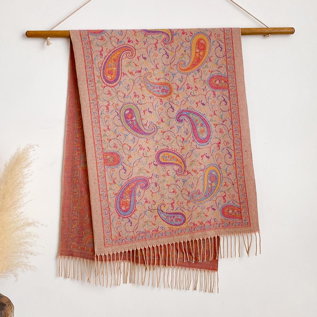 Imitation Cashmere Scarf, Air-conditioned Room Warm, Cashew Texture Fashion Shawl, Thickened Warm Scarf In Autumn and Winter