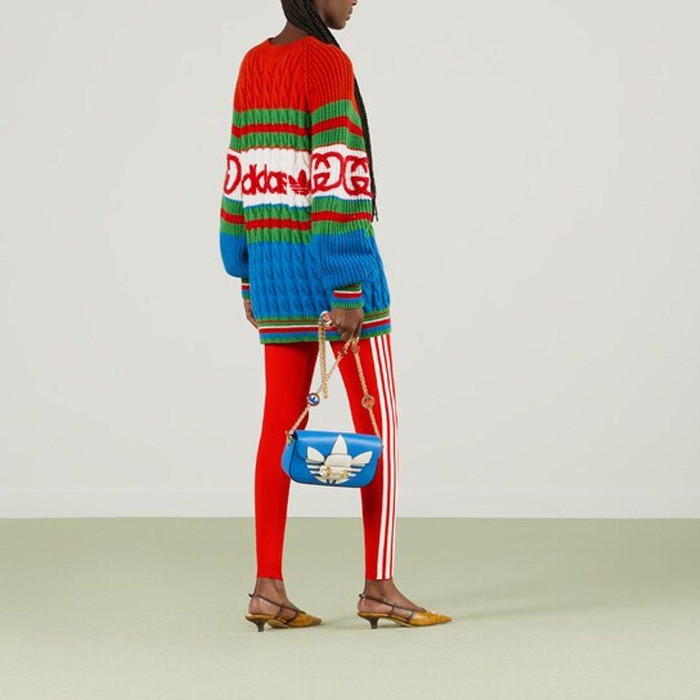 Gucci Шерстяной свитер Adidas X Синий/Оранжевый 717722-XKCQ3-4775