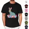 Пасха - мужская повседневная мешковатая футболка с принтом кролика, круглый вырез, пуловер, топ с короткими рукавами