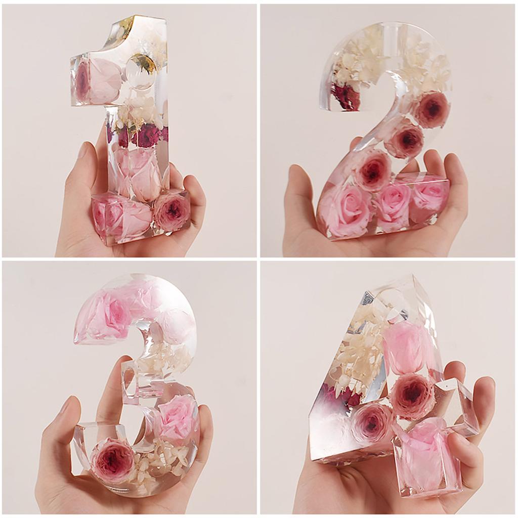 Crystal Epoxy Resin Mold Geometric Numbers Candlestick Mould DIY Candle Holder Home Decor Cement Plaster Silicone Molds