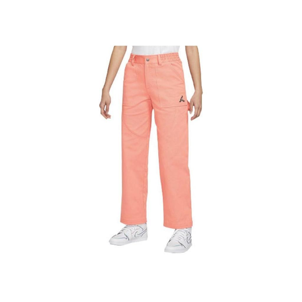 Jordan Повседневные прямые брюки с логотипом и микролейблом, женские, светло-красно-коричневые, DM5035-824