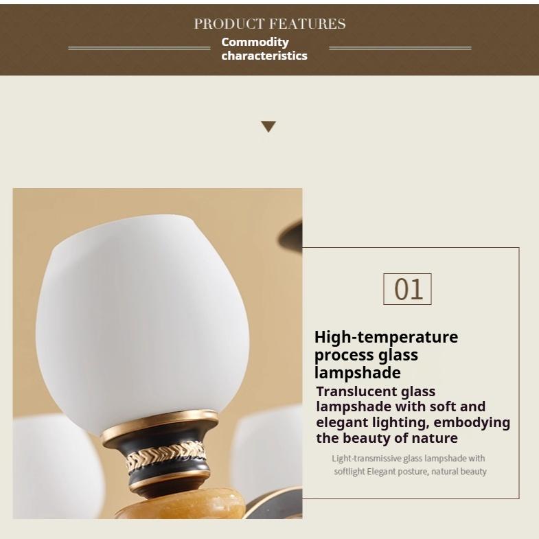 Modern and Simple Chandelier, Ceramic Dining Room Light Study and Bedroom Lamp