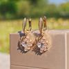 1 пара роскошных висячих сережек в виде подсолнуха для женщин, ювелирные изделия из кубического циркония, повседневные аксессуары для свадебной вечеринки