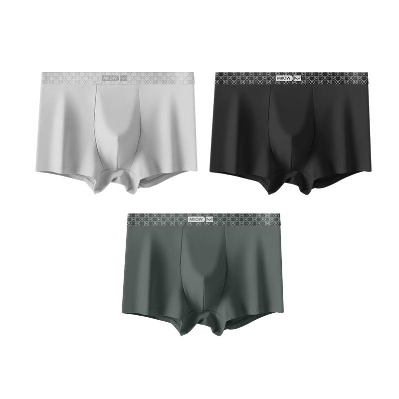 MiiOW 3 шт. хлопковое мужское нижнее белье шорты-боксеры 7A антибактериальное мужское нижнее белье мужские боксеры L-4XL