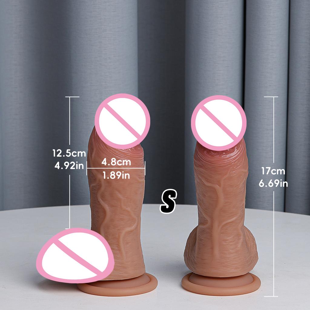 Реалистичная кожа телесного цвета Мягкий Толстый Большой Дилдо Двойной Силиконовый Маленький Пенис Женщина Мужчина Анальная Секс-игрушка Присоска Дик Мастурбаторы Петух