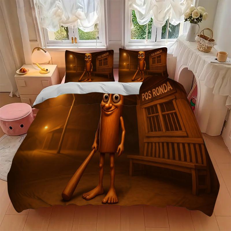 Sausage Character Urban Setting Print 3Pcs Bedding Setduvet Cover With 2 Bedropillowcase Home Birthday Gift