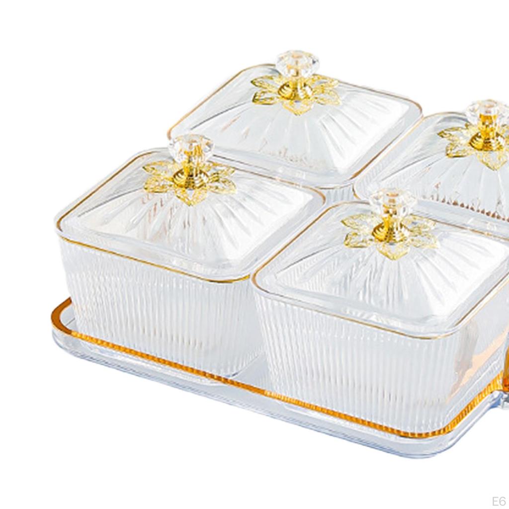 Тарелка с сухофруктами, сервировочный поднос для закусок, роскошное разделенное блюдо с орехами для гостиной