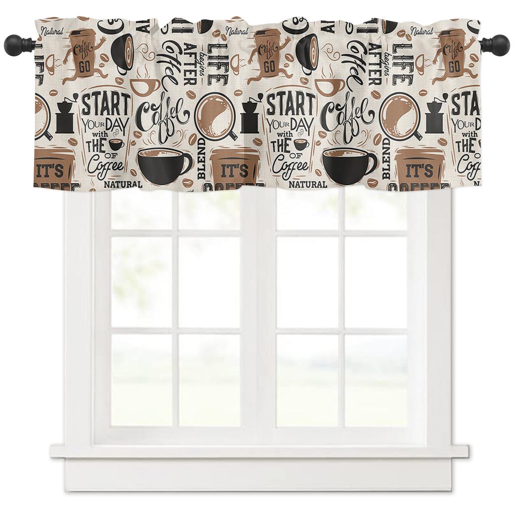 Кофейный ретро-стиль кухонные шторы на окна украшение дома короткие шторы для гостиной спальни маленькие шторы Cortinas