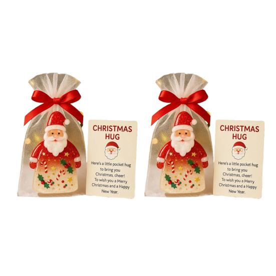 Little Pocket Christmas Hug Small Resin Santa Claus Ornaments with Encouragement
