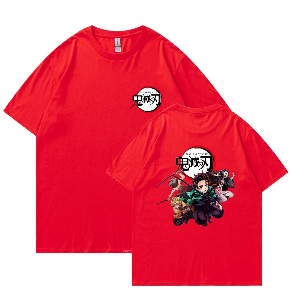 Футболка унисекс «Убийца демонов», футболки из 100% хлопка, футболка с аниме-принтом Rengoku Kyoujurou Nezuko Ninja, короткий топ Y2k, топы Harajuku