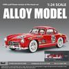 Модель спортивного автомобиля BENZ 300SL в масштабе 1/24 с литым металлическим покрытием и реалистичными звуковыми эффектами, коллекционная игрушка для детей и взрослых