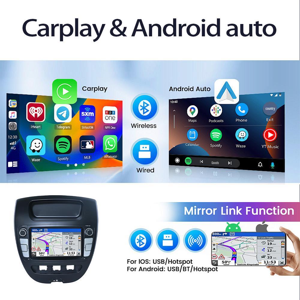 Peugeot 107 Citroen C1 Android HD Навигация и CarPlay Камера заднего вида