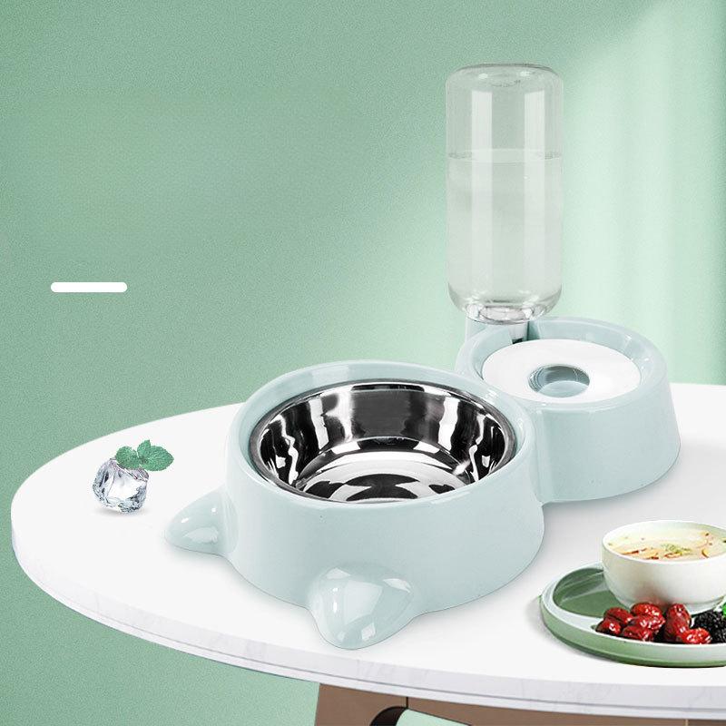 Миска для собак, маленькая миска для корма для собак, миска для кошек, автоматическая поилка для кошек, миска для риса из нержавеющей стали, двойная миска для домашних животных