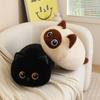 50cm Cat Plush Pillow Stuffed Siamese Cat Black Brown 3-color Kitten Lying Doll Sleeping Companion Gift