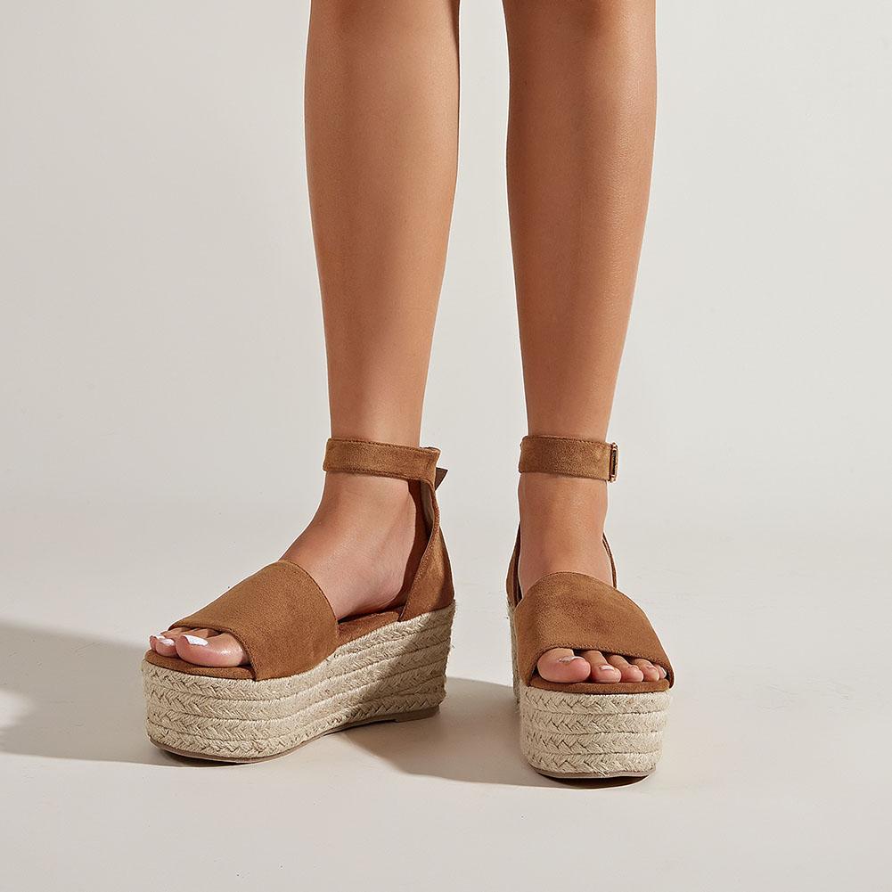 Новые эспадрильи на платформе с танкеткой, летние модные удобные офисные женские пляжные туфли