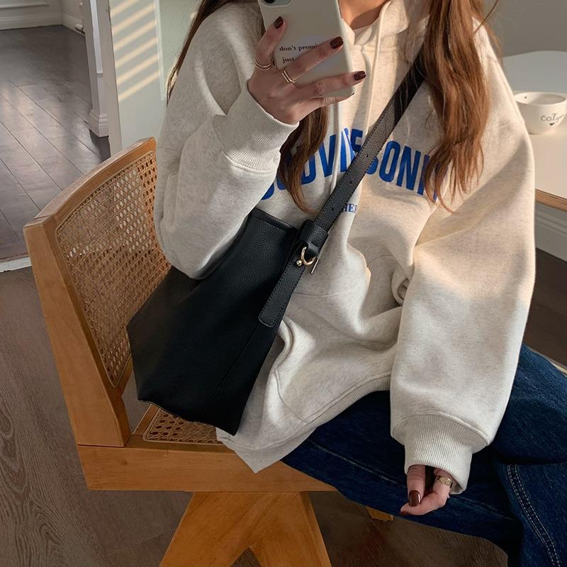 Текстурированная большая сумка женская новая модная на плечо сумка-мессенджер для поездок на работу большая вместимость мягкая кожа сумка-ведро