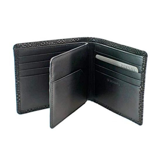 Отделение для купюр Inden без монет, черный фон x мелкий черный клетчатый узор [Indenya] складной кошелек, F, кошелек, замша, лак, 2009-01-167