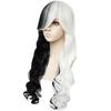Женский длинный вьющийся парик, косплей, аниме Danganronpa Monokuma, костюм Dangan Ronpa, термостойкие синтетические волосы, белые, черные парики