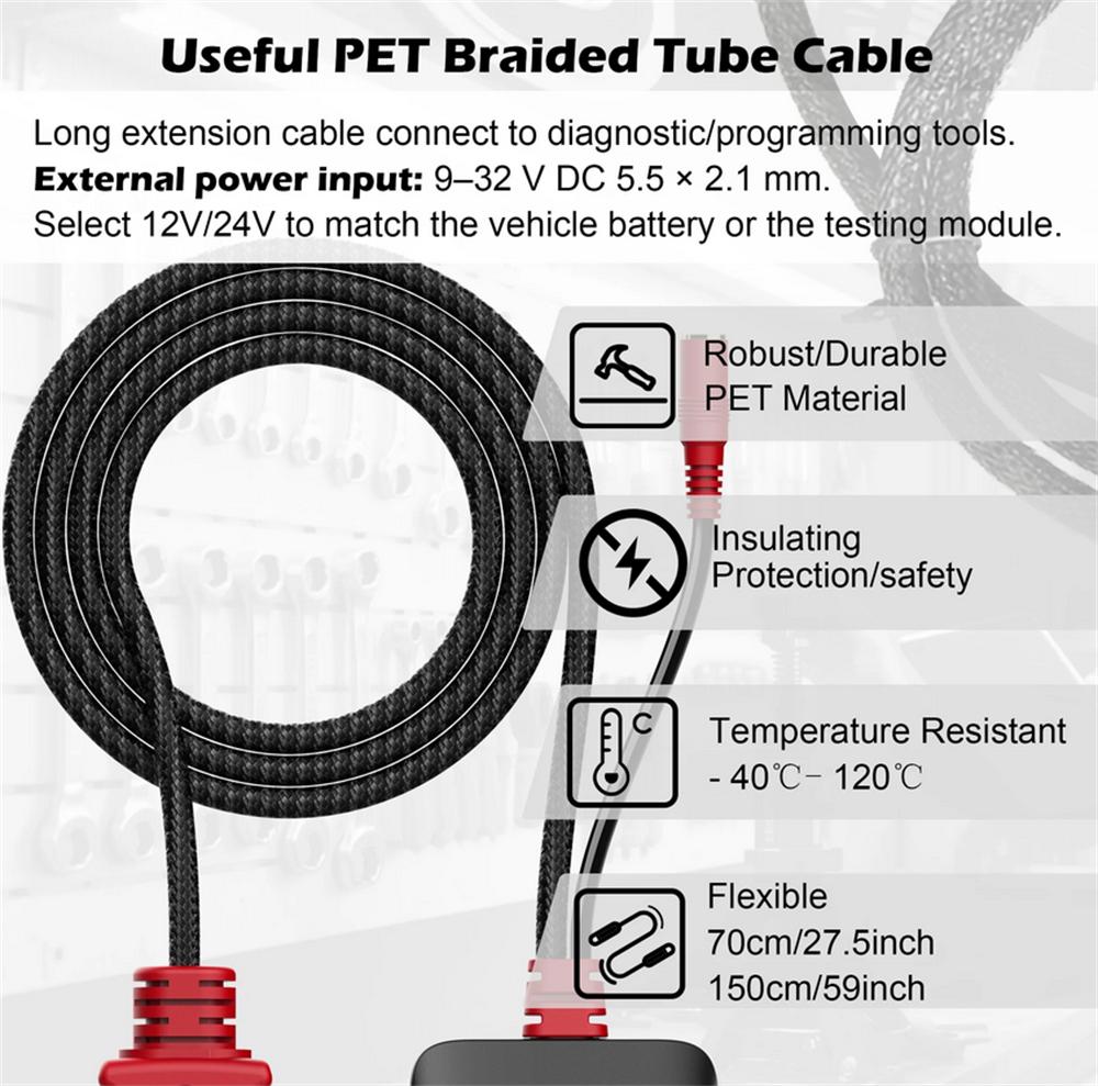 WOYO CTB007PRO OBD2 Универсальный пусковой блок Цифровой дисплей Диагностический адаптер с удлинительным кабелем 70 см