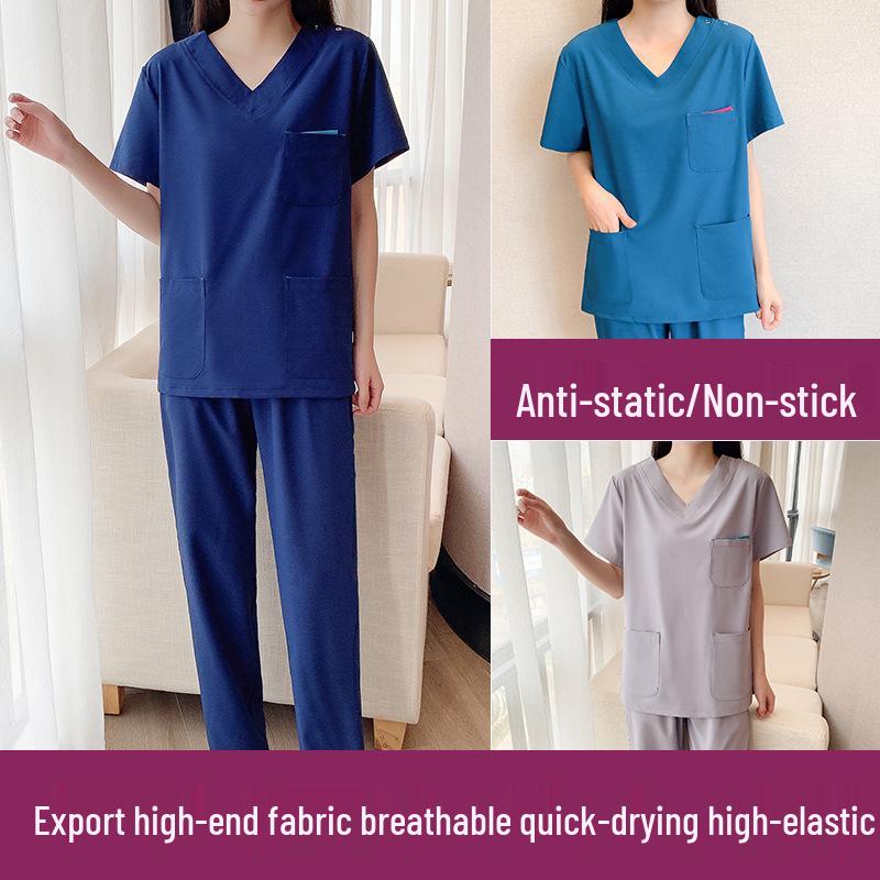 Высококачественный быстросохнущий унисекс костюм-скраб с множеством карманов - Удобная медицинская и стоматологическая рабочая одежда