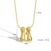 Chubby 26-Letter Balloon Pendant Necklace, Gold-Plated Stainless Steel