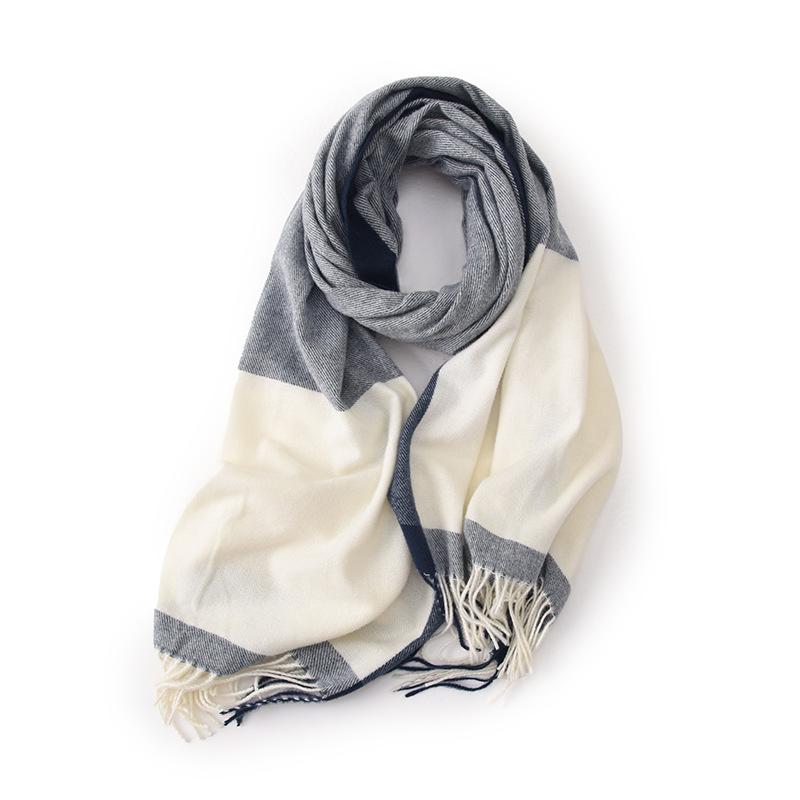 Mix Color Scarf Fringe Warm Autumn and Winter Scarf Stylish Shawl Faux Wool Scarf Couple Type Scarf