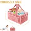 Плюшевый органайзер для подгузников Портативная корзина для хранения детских подгузников с несколькими отделениями Органайзер для подгузников