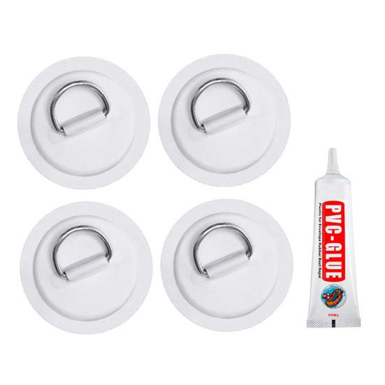 4 шт. D-образное кольцо для надувной лодки, каяка, SUP, круглое D-образное кольцо, пряжка из нержавеющей стали, нашивка из ПВХ, байдарка, аксессуар для рафтинга на каноэ