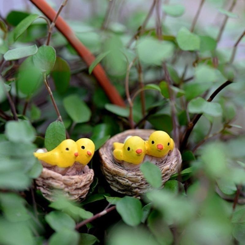 3 шт./лот DIY Мини-гнездо с птицами, миниатюры для сада фей, гномы, моховые террариумы, фигурки из смолы