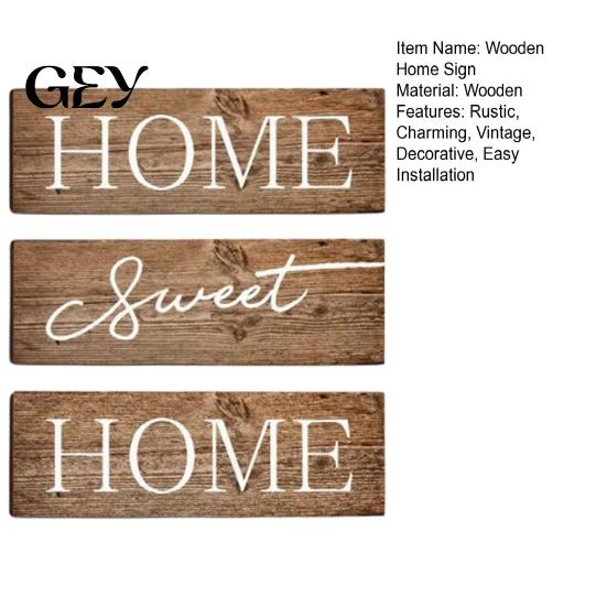 Wear-resistant Home Sign 3 Pcs/Set Wooden Sweet Sign, Rustic Farmhouse Decorative Clear Text Vintage Hanging Wall Plaque for Living Room, Bedroom,
